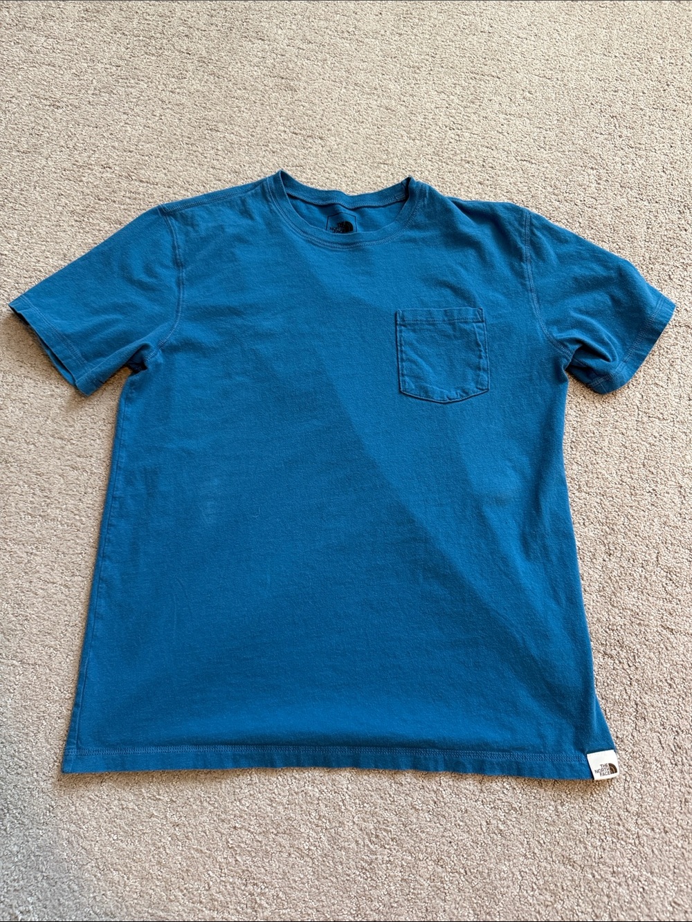 The North Face Men's Blue Short Sleeve Cotton Pocket Tee